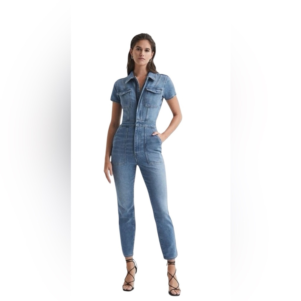 Good American Blue Denim Jumpsuit